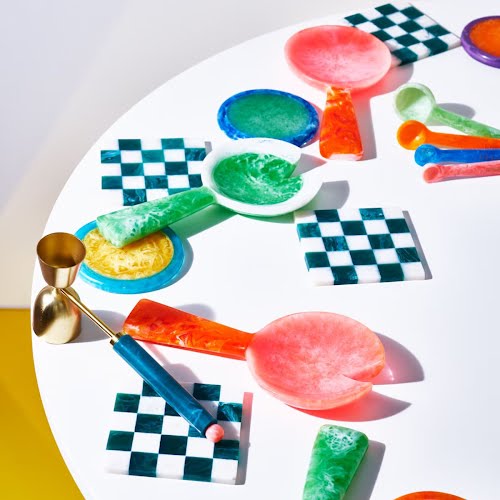 Oliver Bonas Rayos Green & White Resin Salad Servers, €32