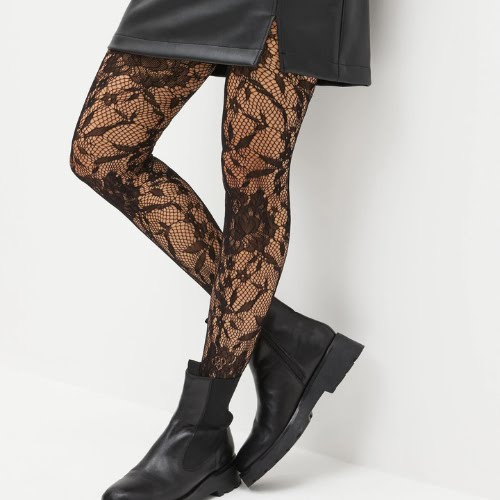 Black Super Lace Pattern Tights, €11