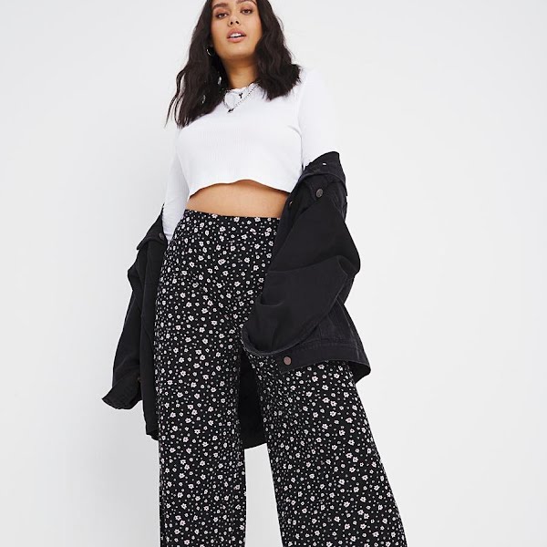 Ditsy print jersey wide leg trouser €33.50, Simply Be.