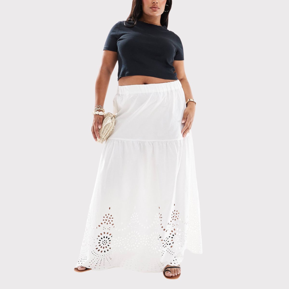 Only Embroidered Tiered Maxi Skirt, €65.99ASOS
