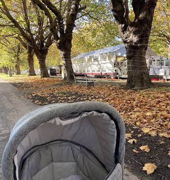 Hannah-Louise and son Conn on the hunt for coffee