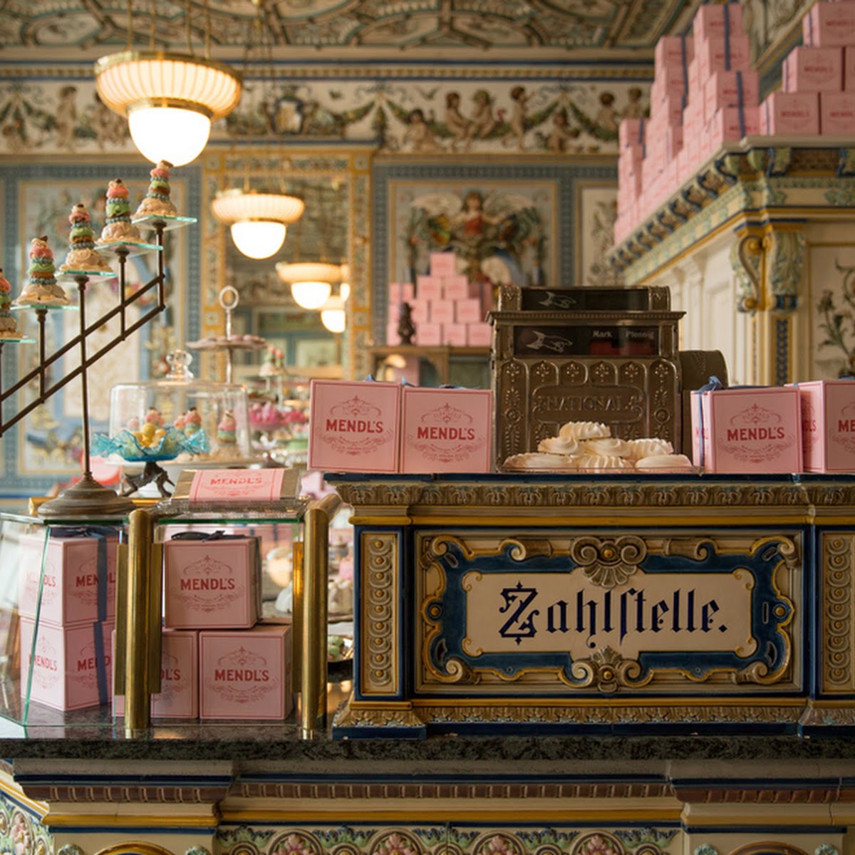 Mendl’s bakery from The Grand Budapest Hotel provides regular inspiration for Jessica’s work