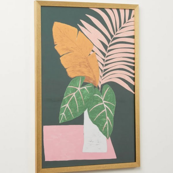 Iro Leaf Green Framed wall art, €78, Oliver Bonas