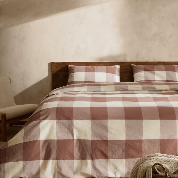 Woven checked duvet cover, from €49.99, Mango