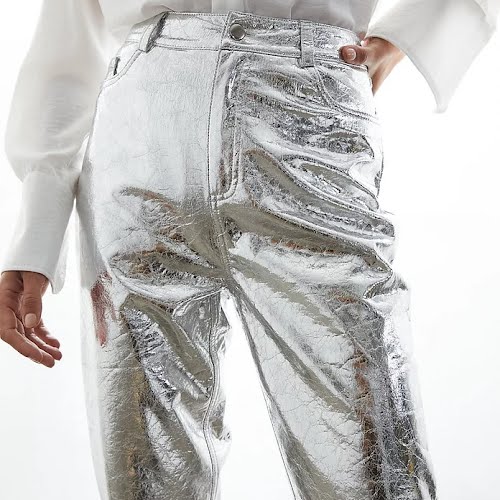 WAREHOUSE, Crackle Faux Leather Straight Trouser, €77.55
