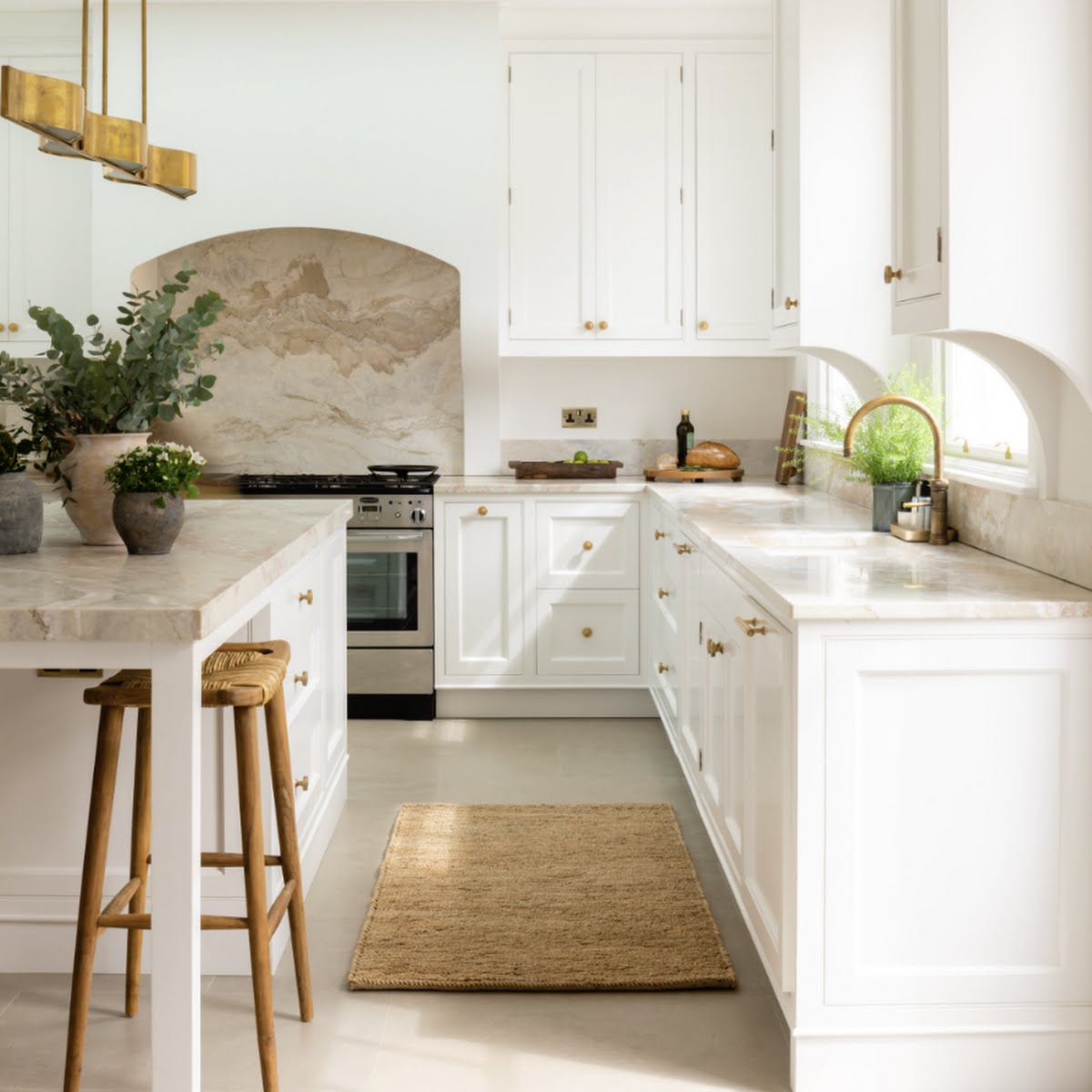 A marble worktop and backsplash by Neptune