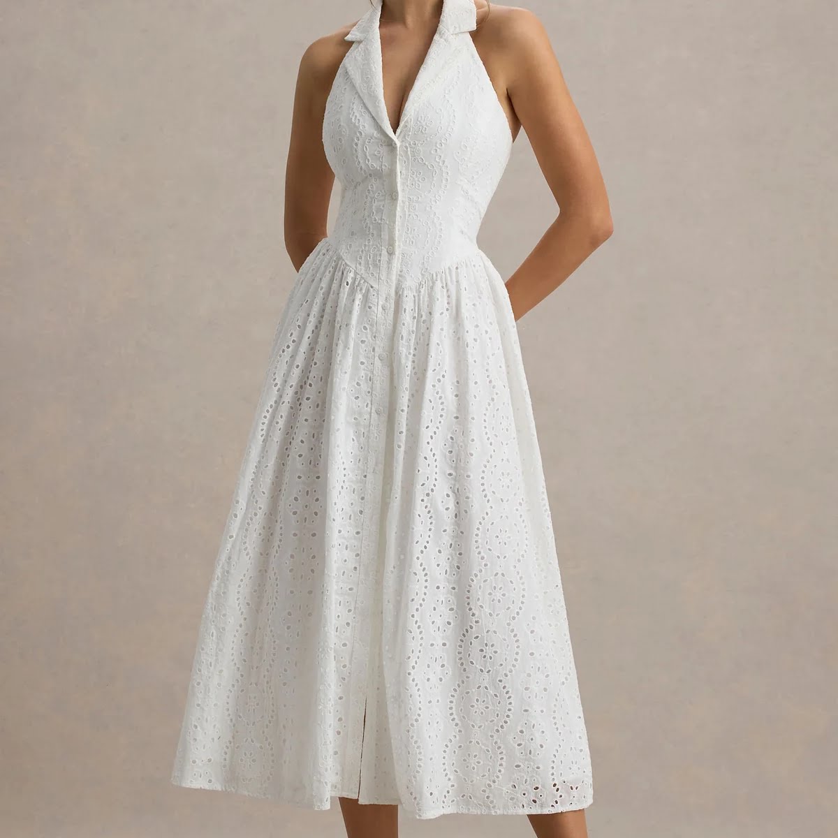 Club L collar neck midi dress, €180.95