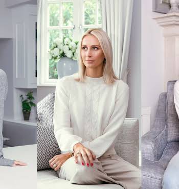 The Lounge Pants in grey, €85; The Cable Knit in white €100 and The Bolt in white, €100