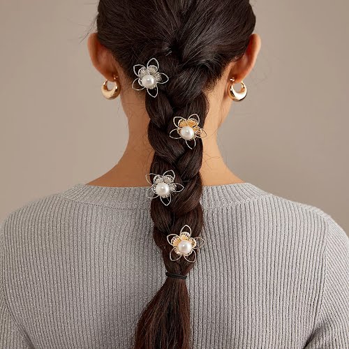 Anthropologie Metal Pearl Flower Comb Hair Pins, €30