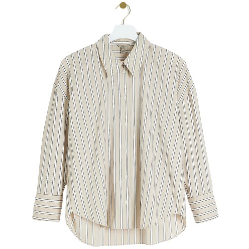 River Island Beige Stripe Long Sleeve Shirt, €47