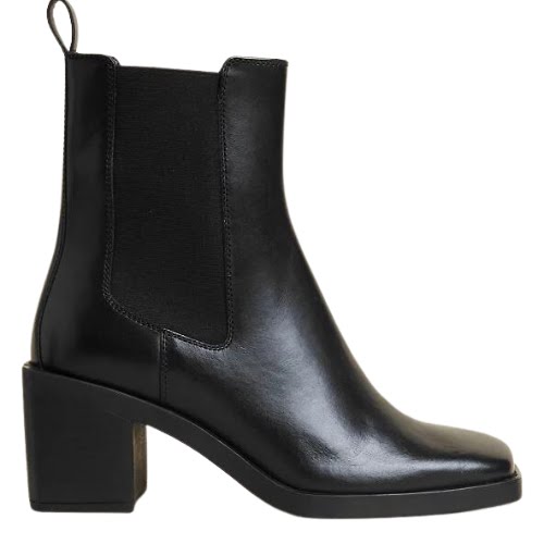 Leather Block Heel Ankle Boots, €110