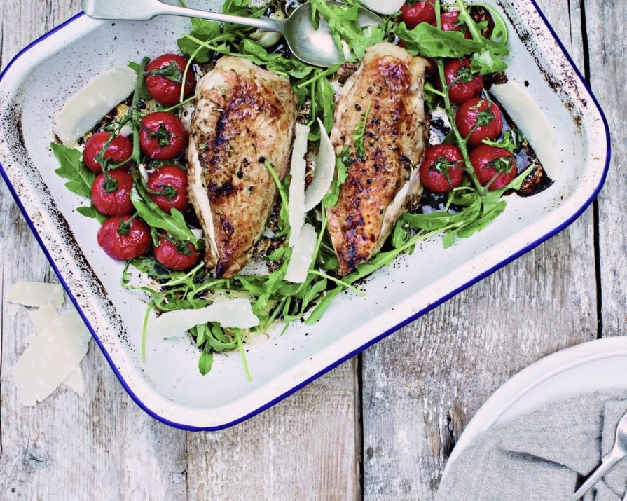 What to make this weekend: Balsamic roast chicken with rocket, roast tomatoes and Parmesan
