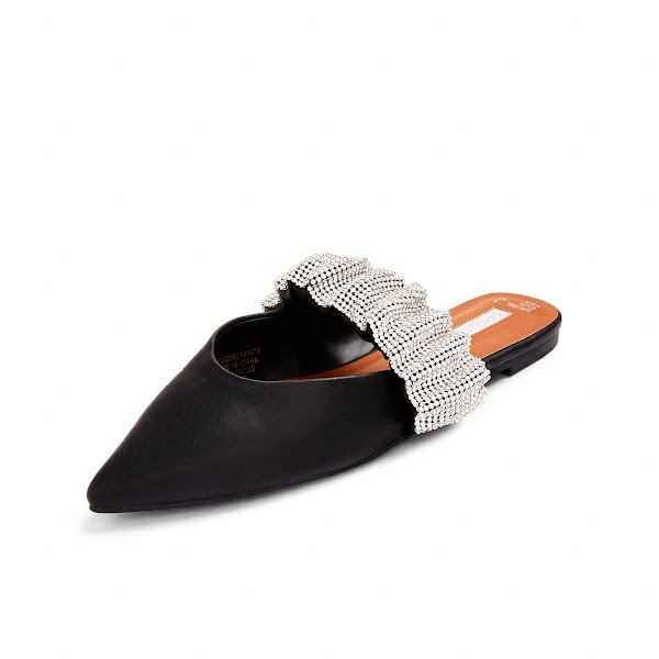Penneys Black Rouched Diamante Strap Pointed Mules, €17