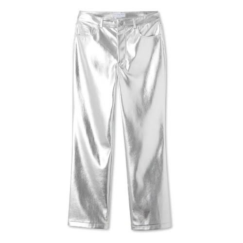 Silver Vegan Leather Trouser, €140