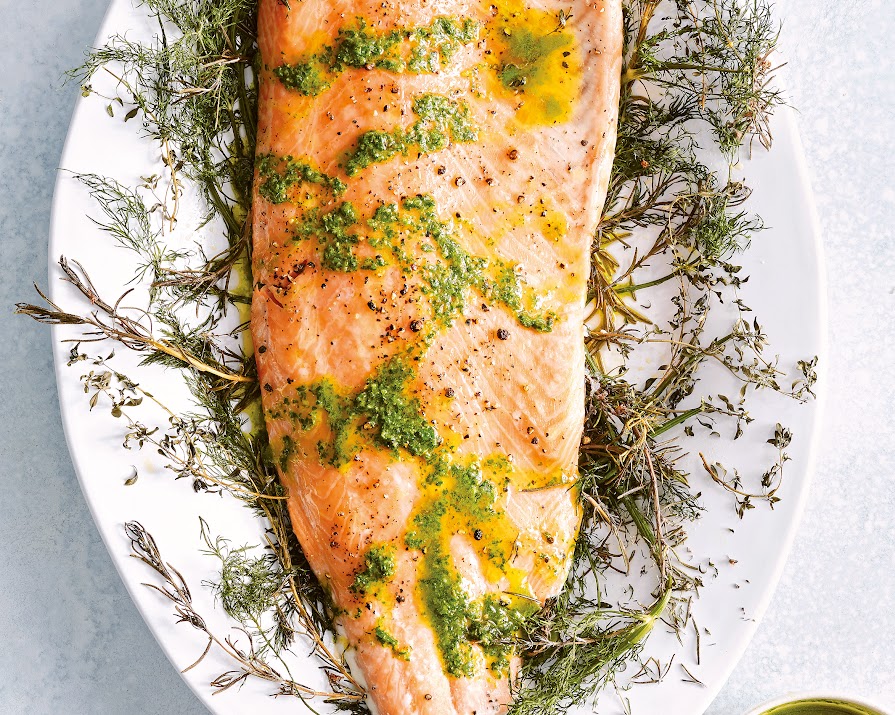 Sunday lunch: Whole Side of Salmon and Herb Sauce