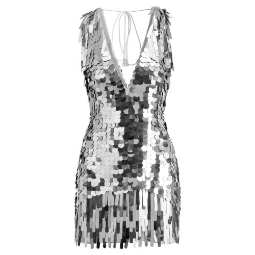 Phoenix Dress In Silver Sequins, €342