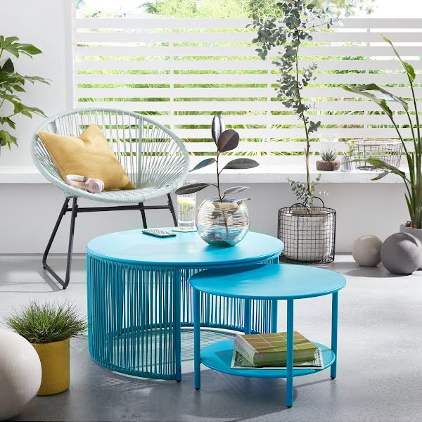 Littlewoods blue Hawaii nested table, €144.99