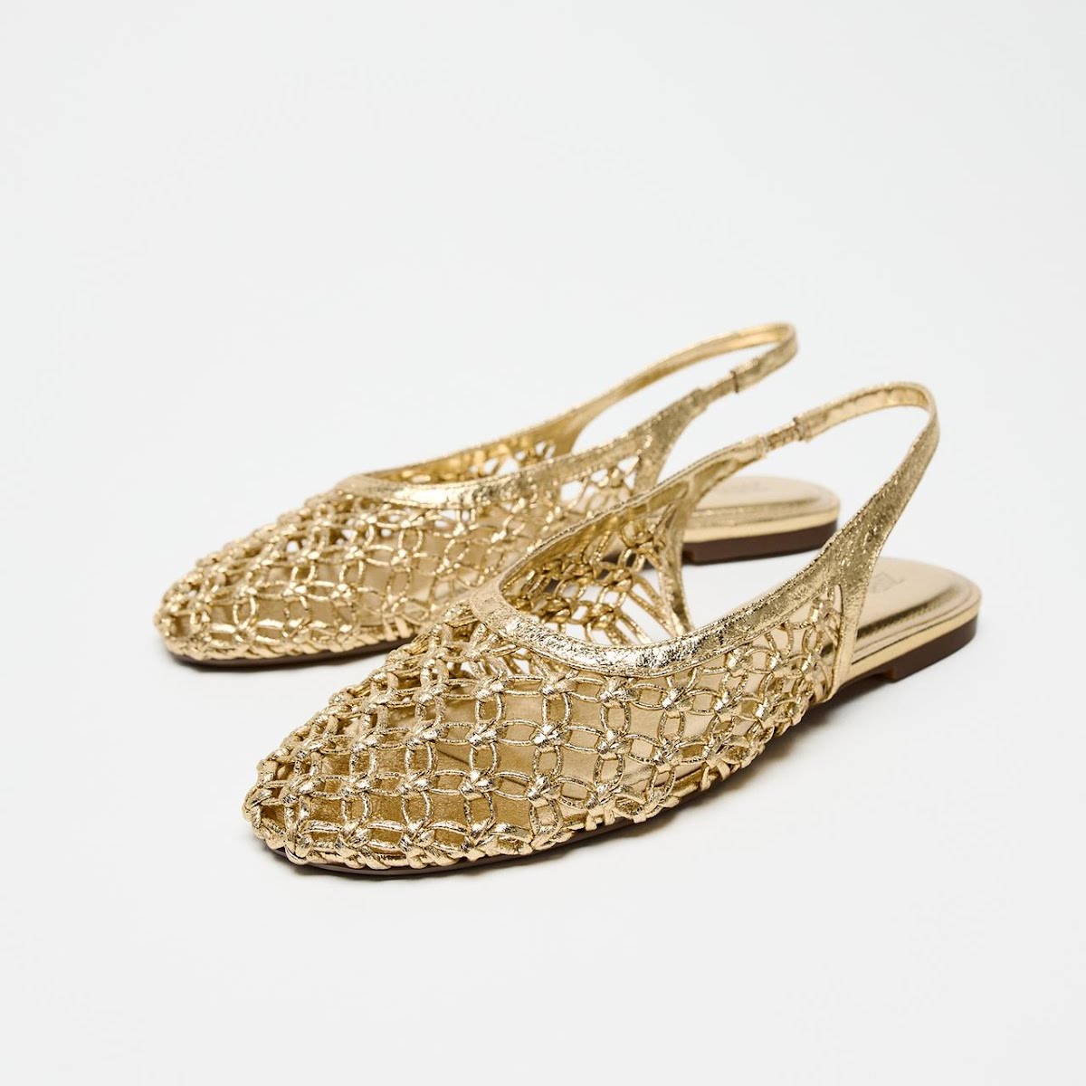 Zara metallic braided slingback shoes, €49.95