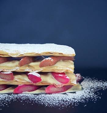 Rhubarb Mille feuille