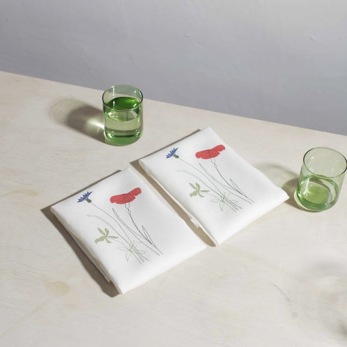 Summer Meadow embroidered Irish Linen napkins set of 4, €110, Jennifer Slattery