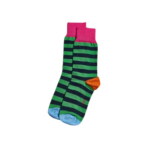 Green & Navy Stripe Socks, €9.95, Avoca