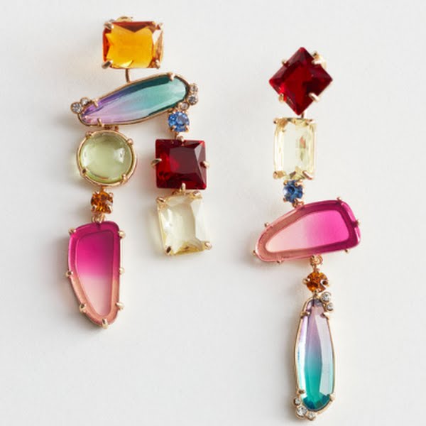 & Other Stories Rainbow Rhinestone Hanging Earrings, €39