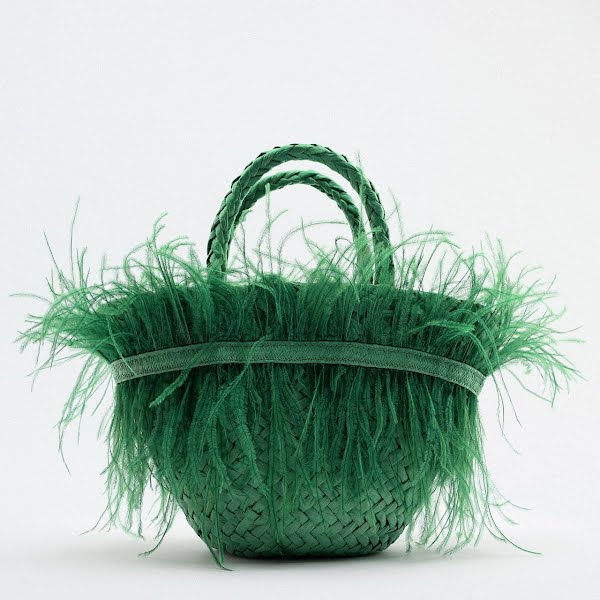 Mini Tote Bag With Feathers, €39.99 , Zara