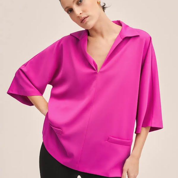 Oversize Satin Blouse, €49.99, Mango