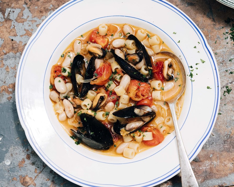 This mussel and pasta soup is the perfect early spring supper