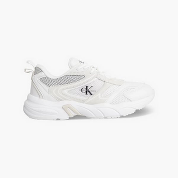 Leather And Recycled Mesh Trainers, €139.90, Calvin Klein