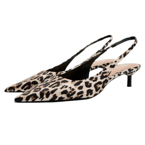 Animal-Print Kitten Heels, €45.95, Zara