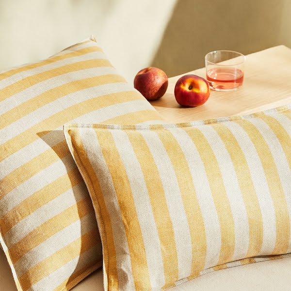 Striped linen cushion cover, €22.99, Zara Home