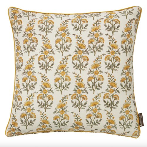 Cornflower Honey cushion, €105, Hedgeroe Home