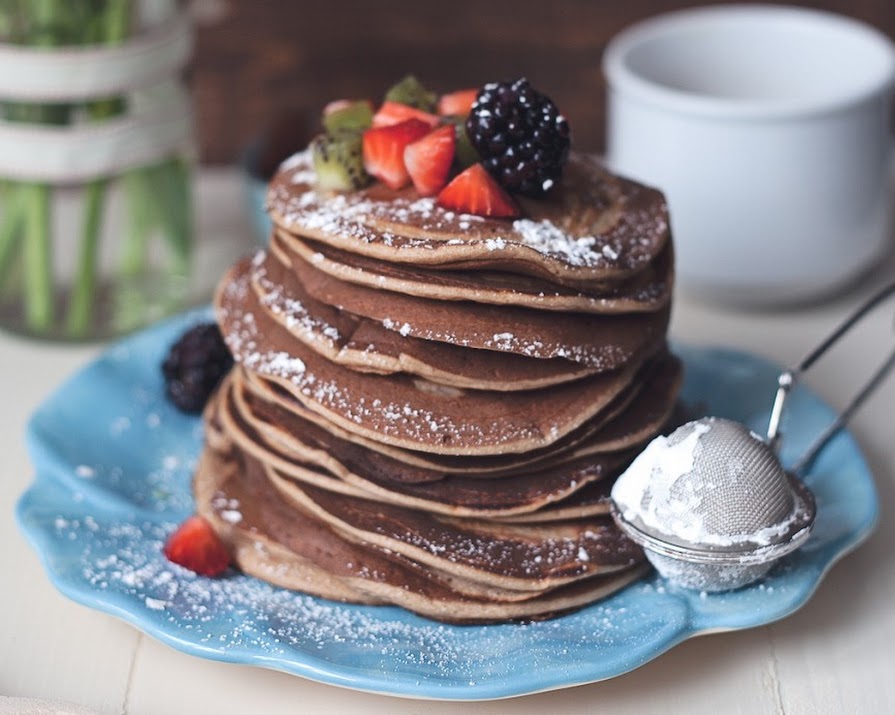 Healthy chocolate pancakes for the guilt-free brunch of your dreams