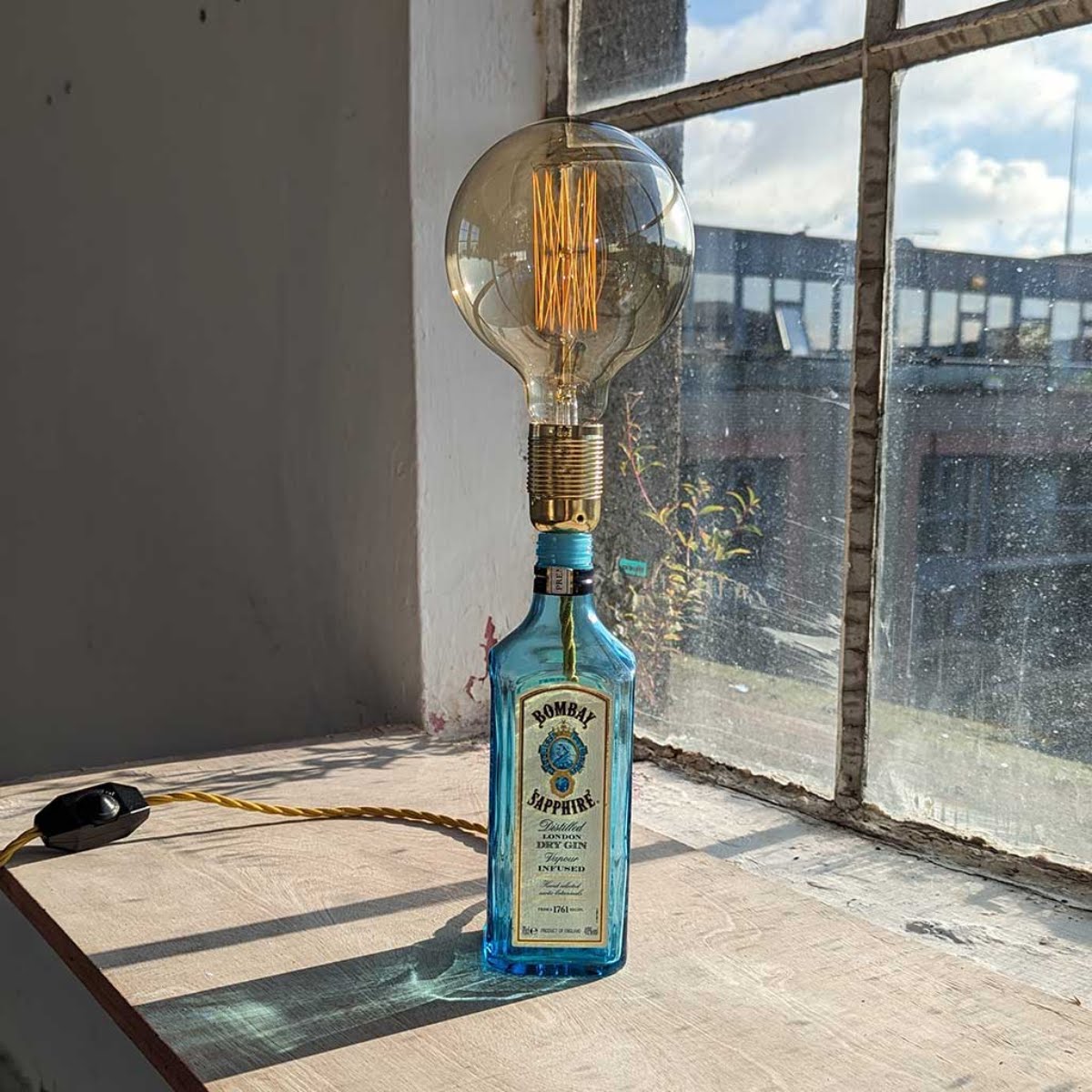 Kopper Kreation Bombay Sapphire Gin Bottle Lamp, €90