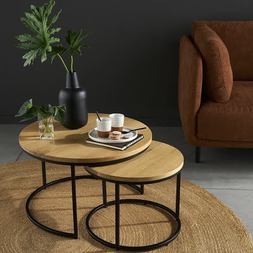 Set of 2 Vova Oak Nesting Coffee Tables, €391, La Redoute