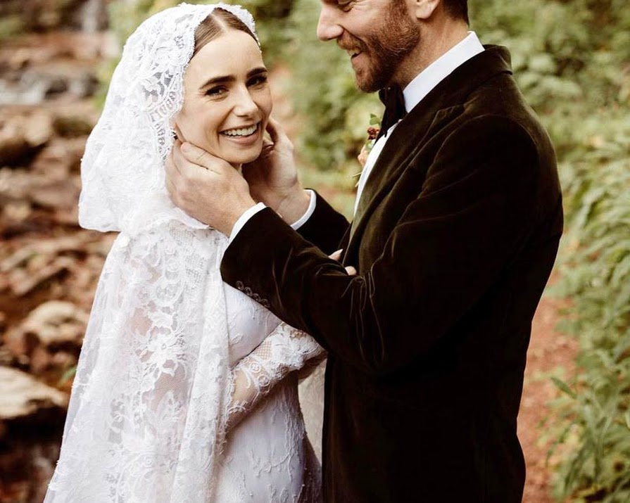 Lily Collins shares photos of her divine wedding gown