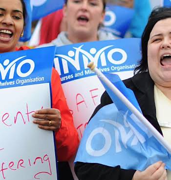 Nurses strike, photo via the INMO on Twitter