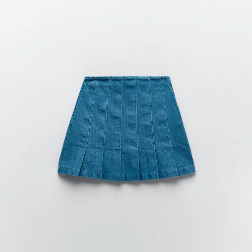 Zara Pleated Denim Skirt, €25.95