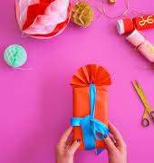 Wrapping with a difference: try this fan technique for your Christmas gifts this year