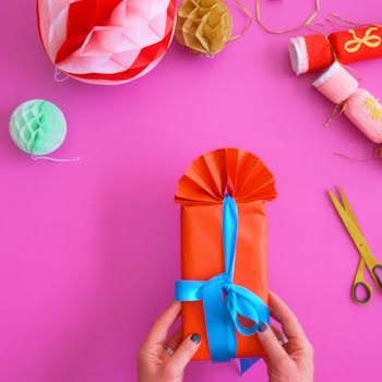 Wrapping with a difference: try this fan technique for your Christmas gifts this year