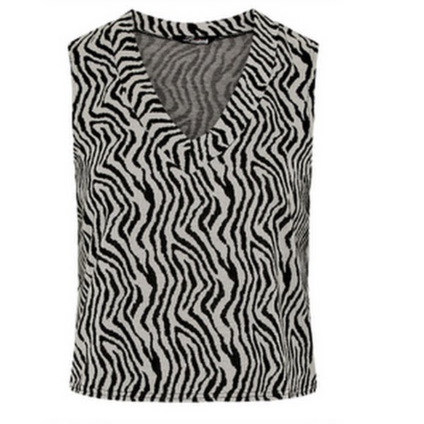 Black Zebra Print Knitted Vest Top, €14, Yours Clothing