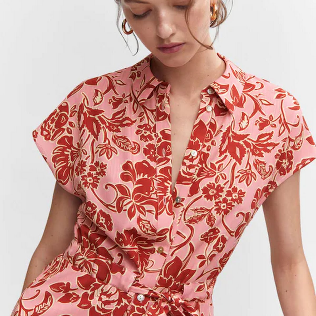 Floral-Print Jumpsuit with Tie, €39.99