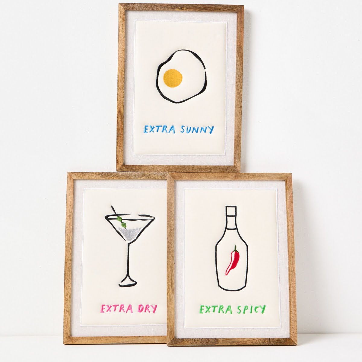 Oliver Bonas Extra Spicy Cream Embroidered Framed Wall Art, €47.50