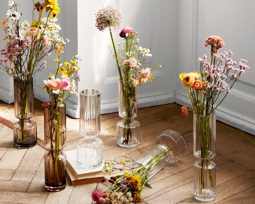 We’re loving coloured glass at the moment, from blush candlesticks to sepia vases