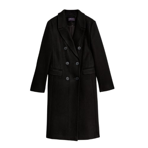 Double Breasted Longline Tailored Coat, €110