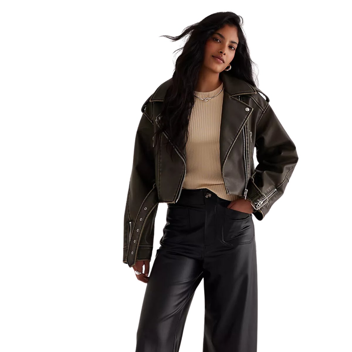 Maeve The Colette Cropped Vegan Leather Trousers, €140
