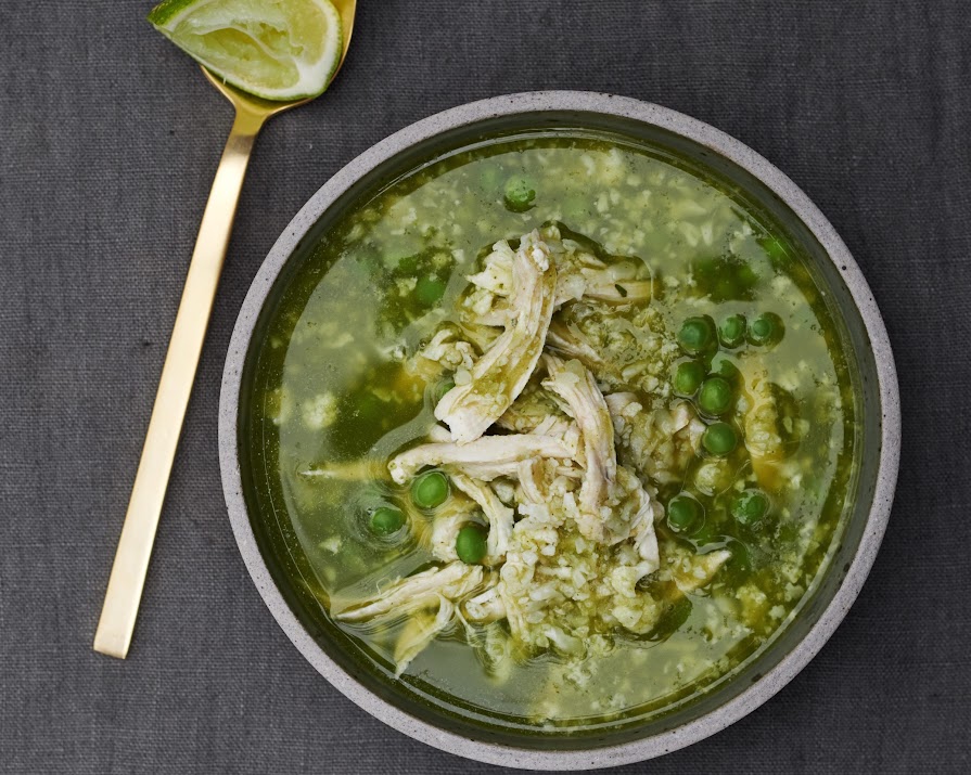 Gwyneth’s cleanse-friendly Peruvian chicken cauli rice soup