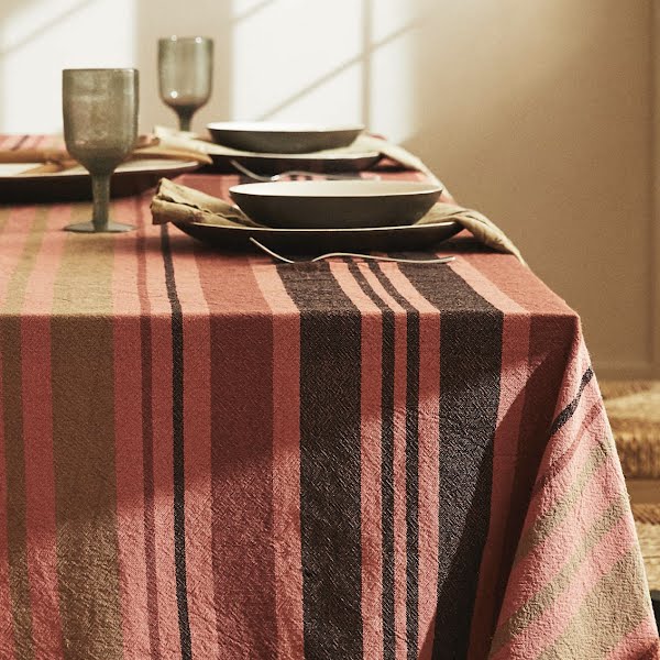 Coloured striped tablecloth, €29.99, Zara Home