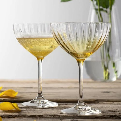Erne Amber Set of 2 Champagne Saucers, Galway Crystal, €15, Kilkenny Design